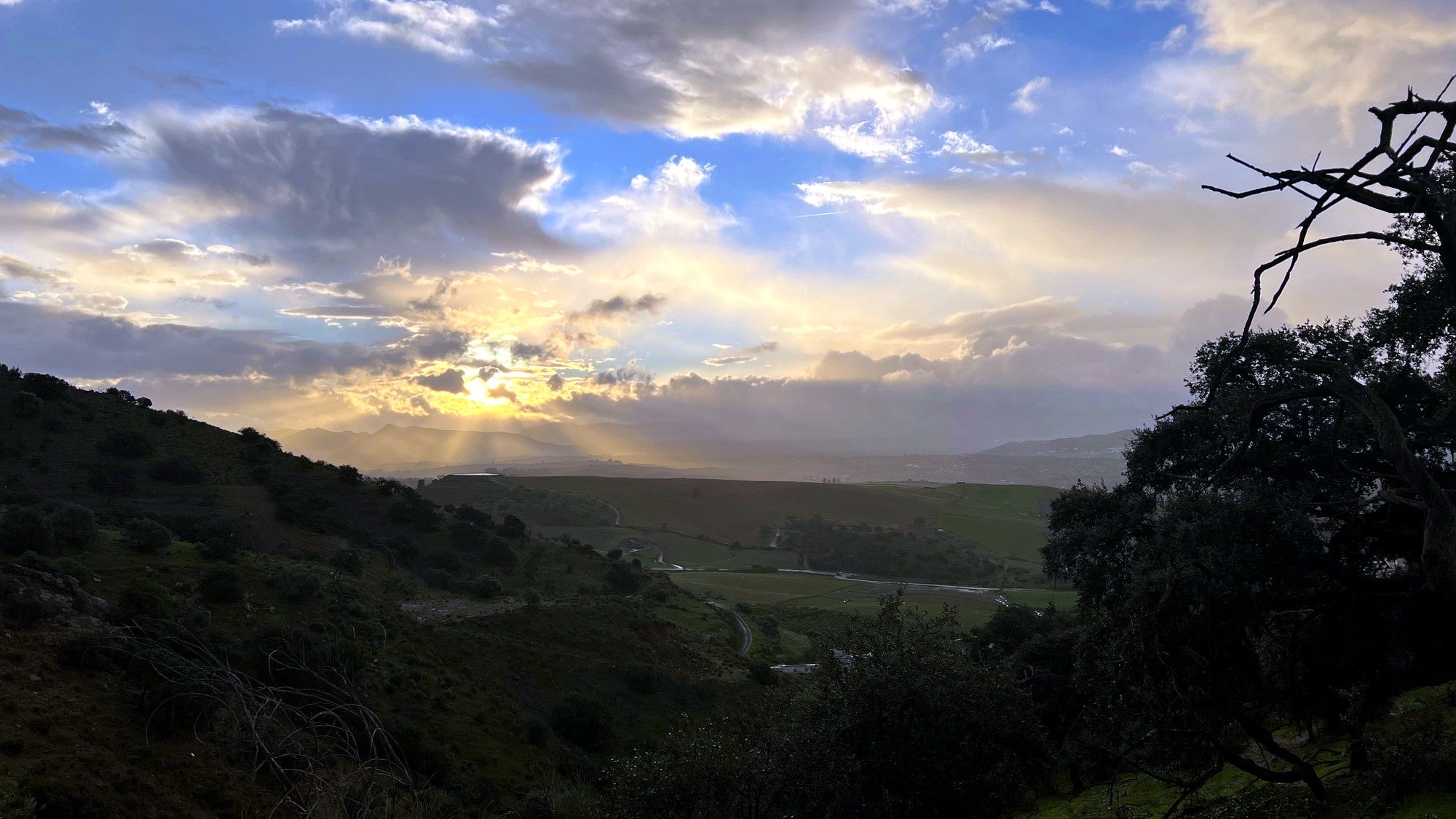Sunset over the Andalusian landscape surrounding The Ridge Intensive